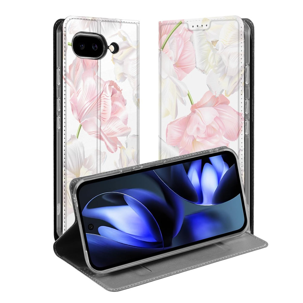 Google Pixel 9a Book Case Lovely Flowers voorkant achterkant
