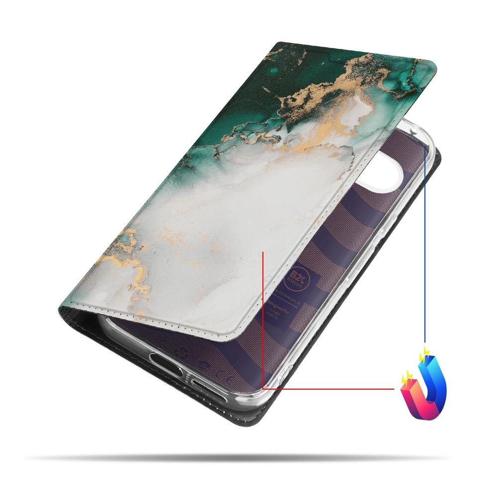 Book Cover Google Pixel 9a Marmer Groen telefoonhoesje marmergroen design aanzicht