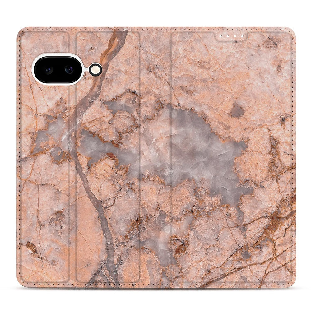 Bookcase Wallet Case Marmer Oranje bookcase wallet case marmer oranje achterkant