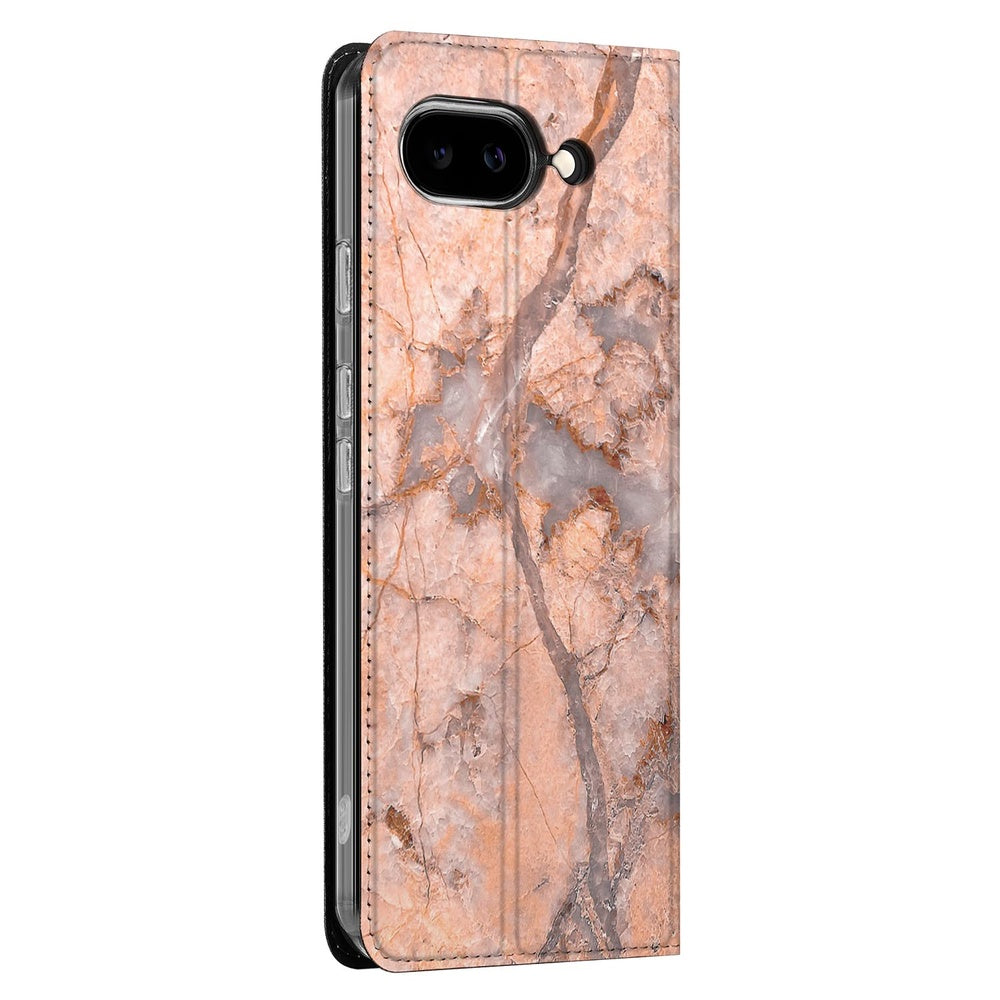 Bookcase Wallet Case Marmer Oranje bookcase wallet case marmer oranje zijkant