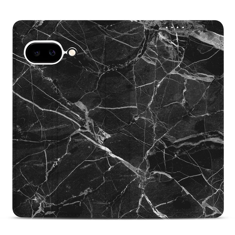 Telefoonhoesje Google Pixel 9a Marmer Zwart zwart marmer design achterkant