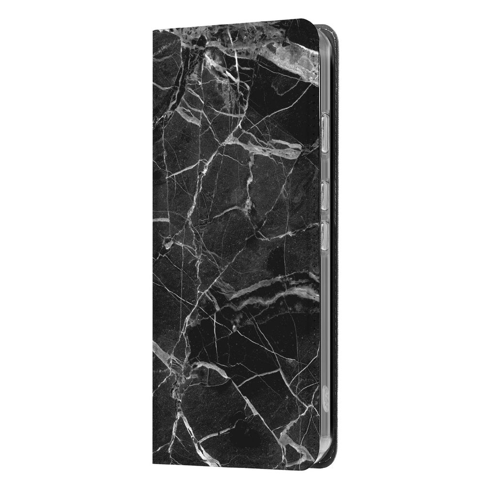 Google Pixel 9a Telefoonhoesje Marmer Zwart zijkant