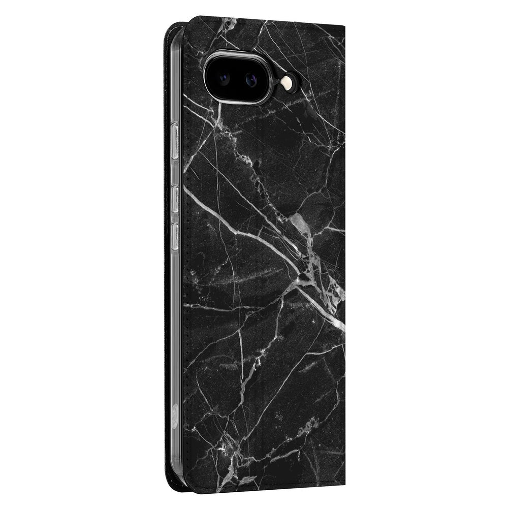 Telefoonhoesje Google Pixel 9a Marmer Zwart telefoonhoesje marmer zwart zijaanzicht