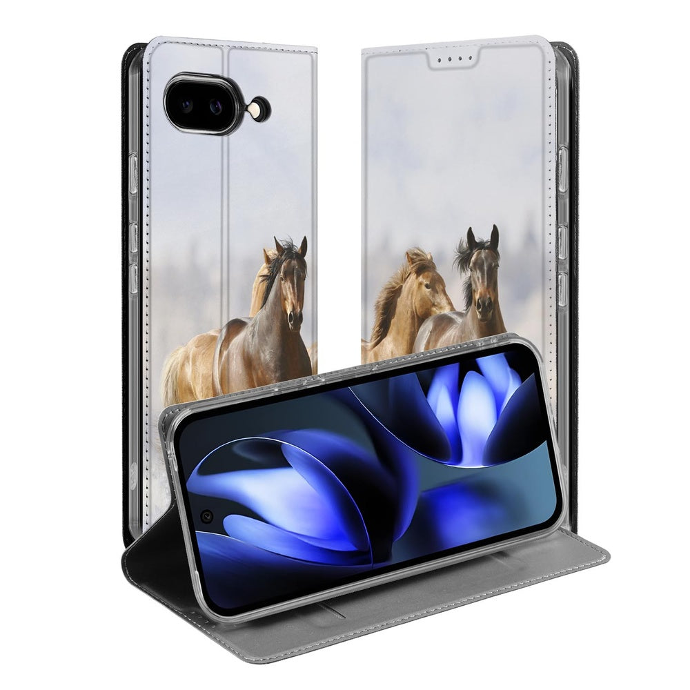 Book Wallet Case Google Pixel 9a Paarden paarden design voorkant
