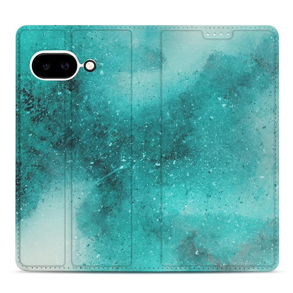 Book Case Google Pixel 9a Painting Blue design turkoois abstract hoesje
