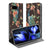 Bookcase Google Pixel 9a Pauw met Bloemen design donkerbruin bloesem pauw aanzicht