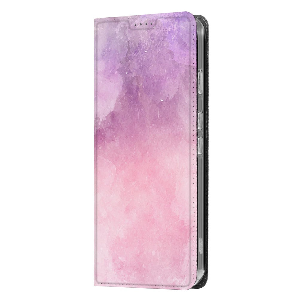 Google Pixel 9a Book Wallet Case Pink Purple Paint zijaanzicht