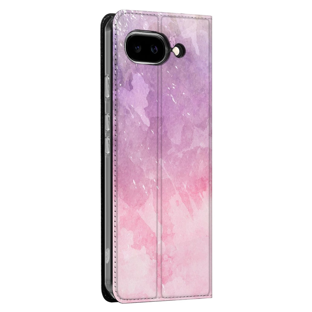 Google Pixel 9a Book Wallet Case Pink Purple Paint zijaanzicht