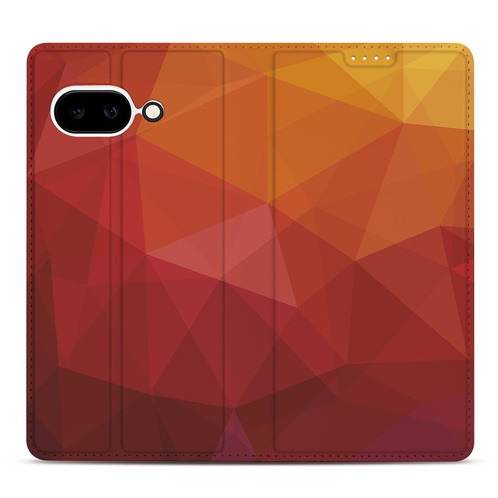Google Pixel 9a Book Case Polygon Red design zijkant