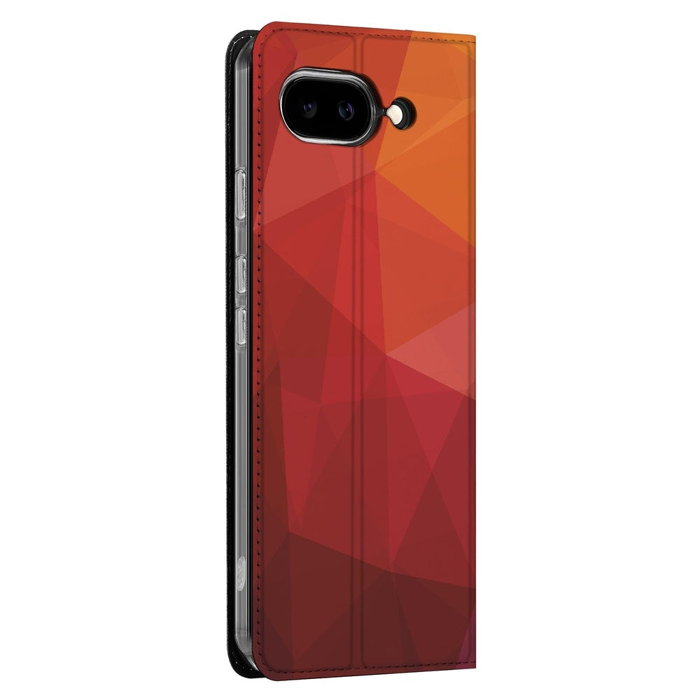 Google Pixel 9a Book Case Polygon Red zijaanzicht