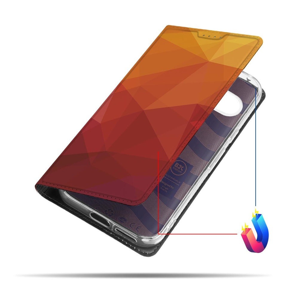 Google Pixel 9a Book Case Polygon Red aanzicht