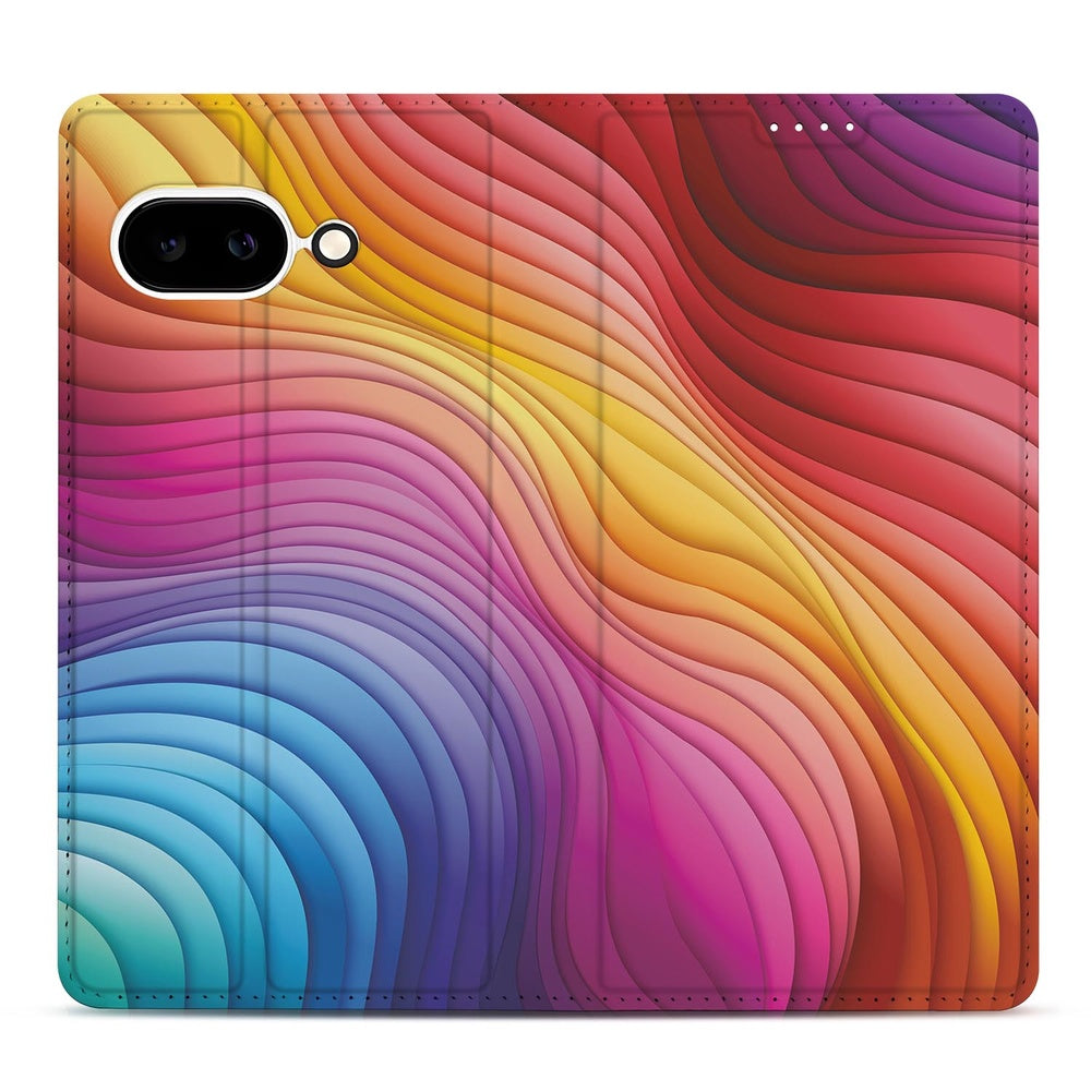 Google Pixel 9a Bookcase Regenboog design voorkant