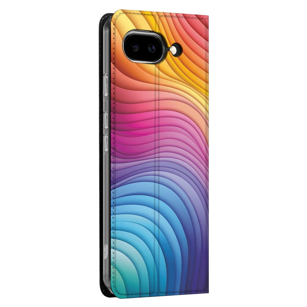 Google Pixel 9a Bookcase Regenboog zijaanzicht kleurrijk ontwerp