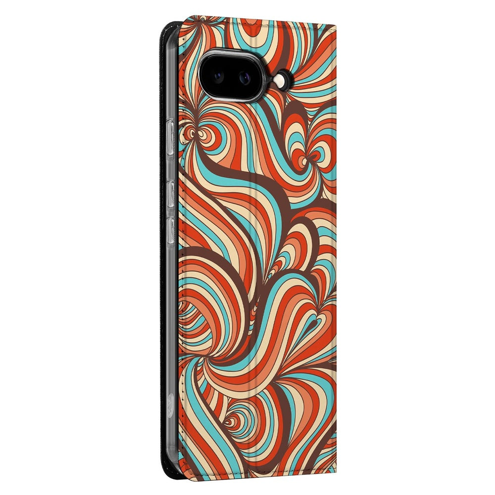 Google Pixel 9a Telefoonhoesje Retro design Retro kleurrijk aanzicht