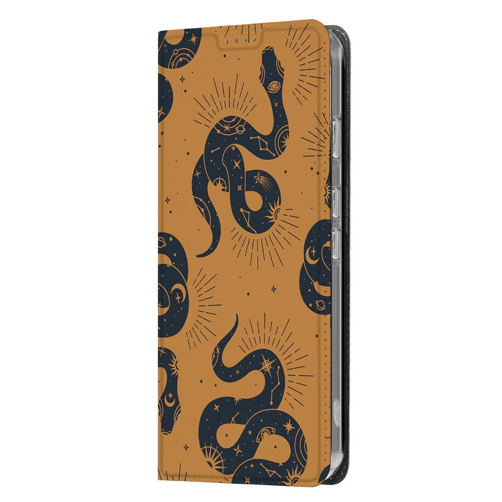Google Pixel 9a Book Wallet Case Snakes slangenprint design zijaanzicht