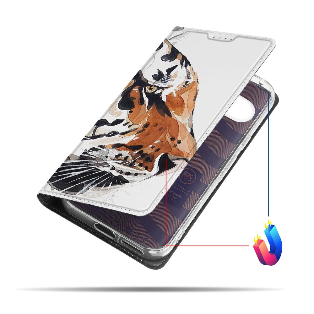 Book Cover Google Pixel 9a Tiger bookcase tijger watercolor aanzicht