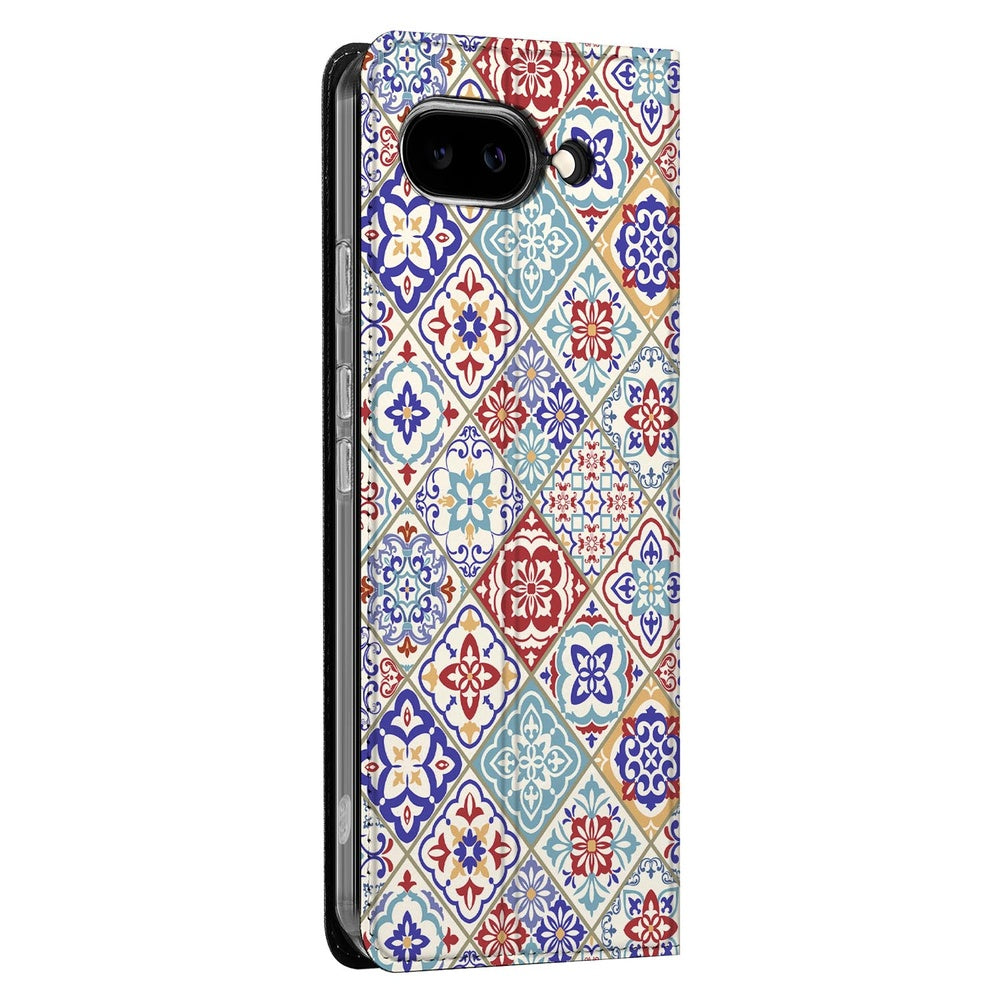 Google Pixel 9a telefoonhoesje Tiles Color design kleurrijk tegelpatroon aanzicht