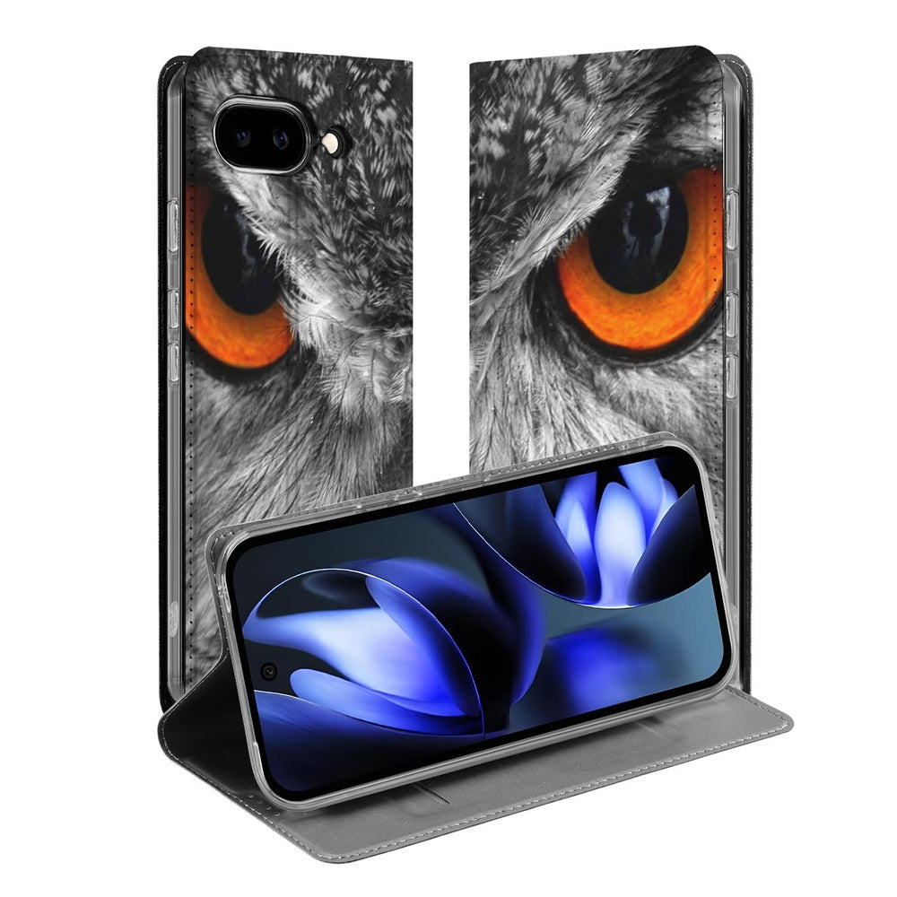 Google Pixel 9a Book Case Uil voorzijde uilensmotief