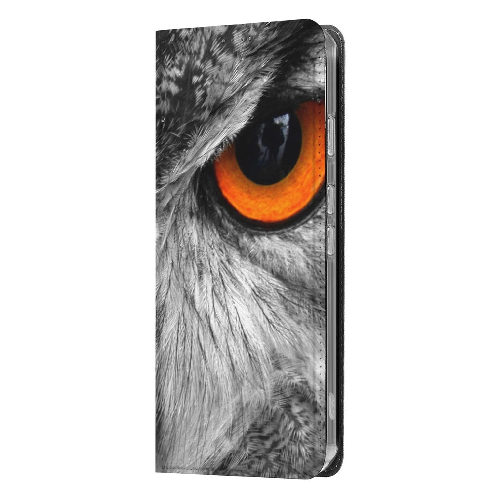 Google Pixel 9a Book Case Uil zijkant detail uilensoog