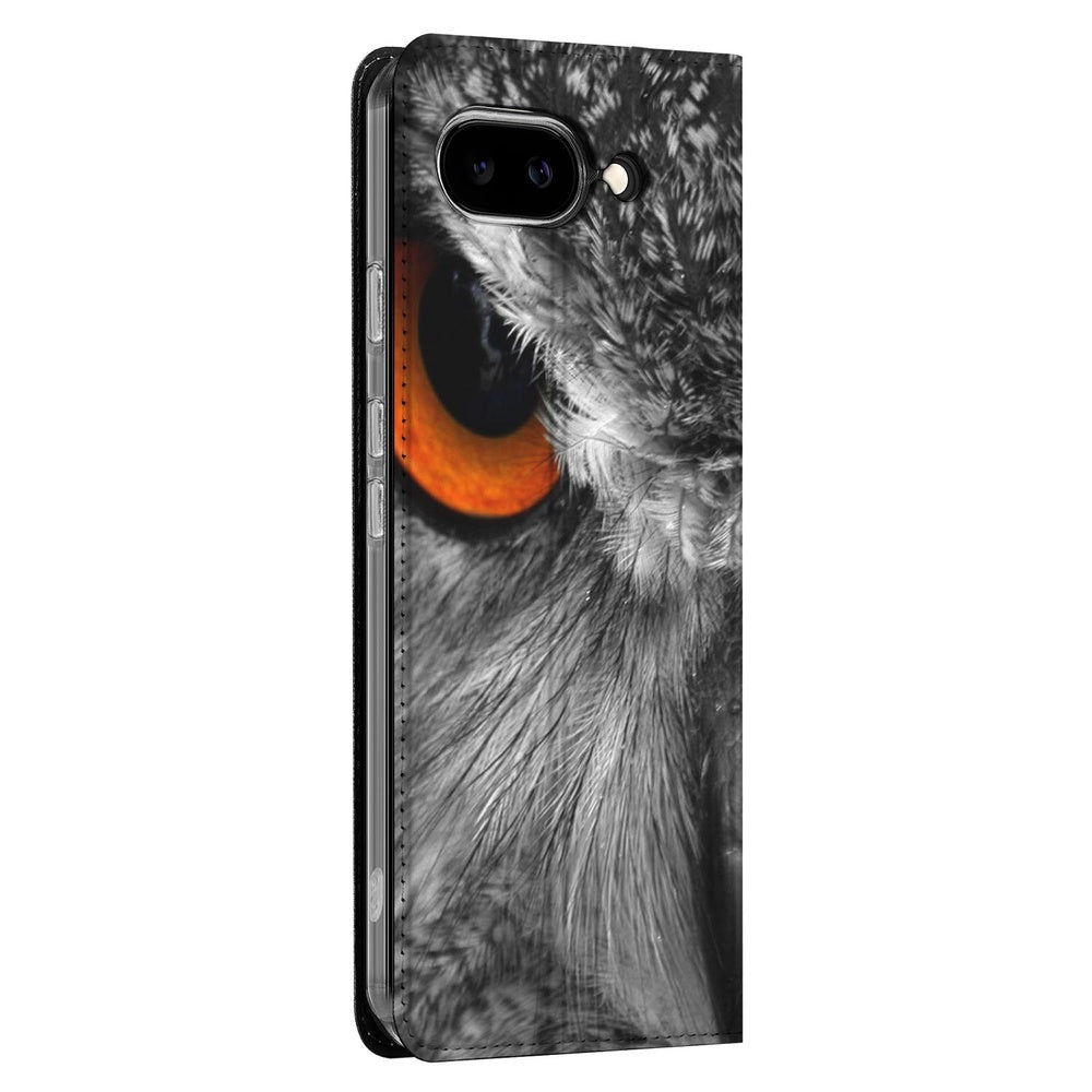 Google Pixel 9a Book Case Uil zijkant design uil oog