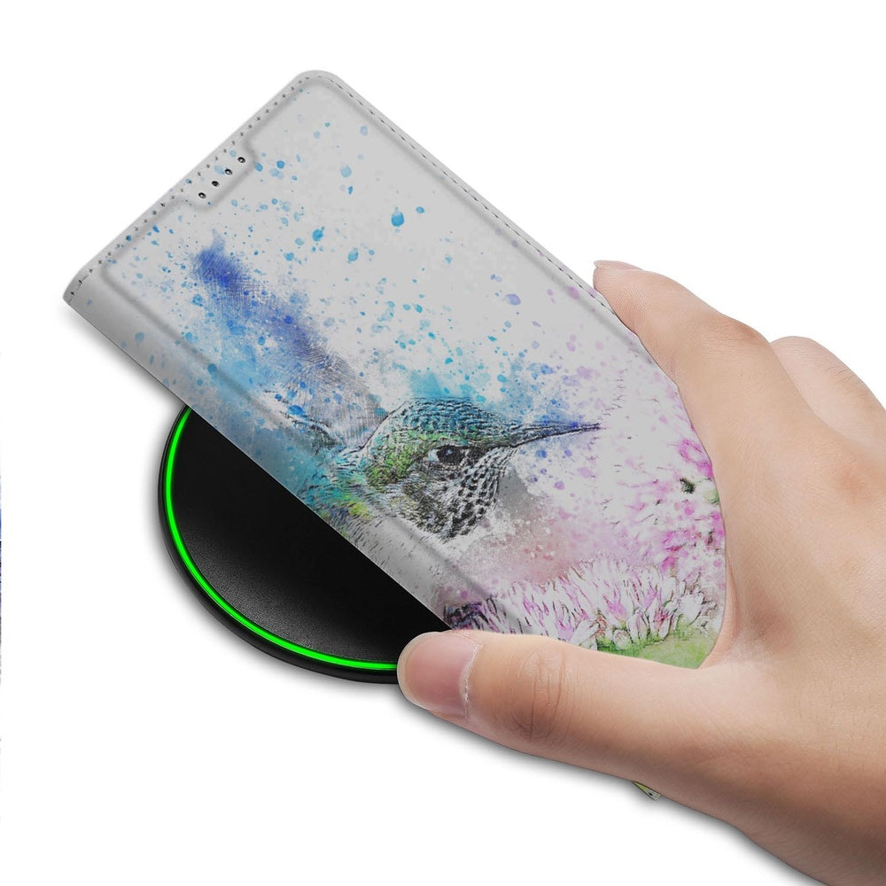 Google Pixel 9a Flip Style Cover Vogel flip cover aquarel aanzicht hand