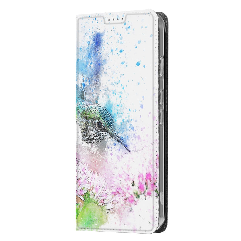 Google Pixel 9a Flip Style Cover Vogel flip cover aquarel design aanzicht