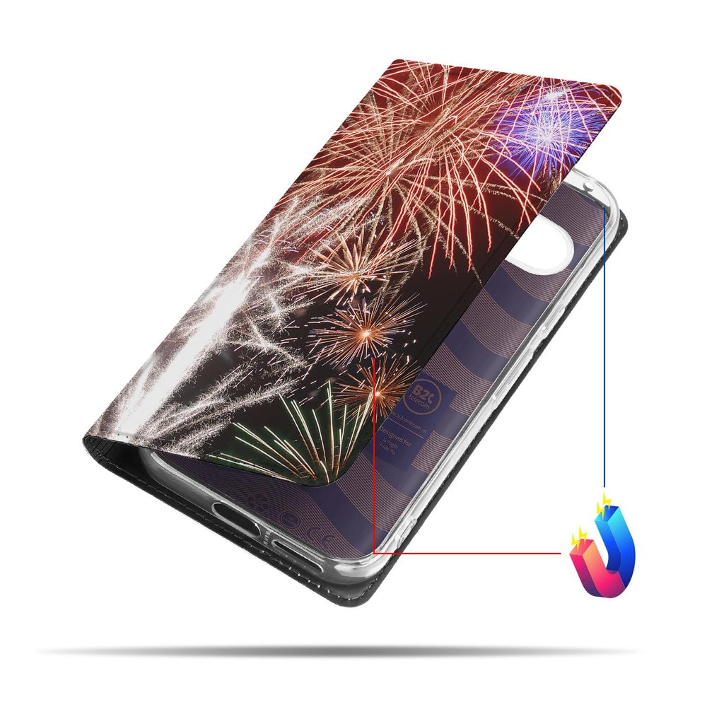 Google Pixel 9a Standcase Hoesje Vuurwerk design vuurwerk aanzicht