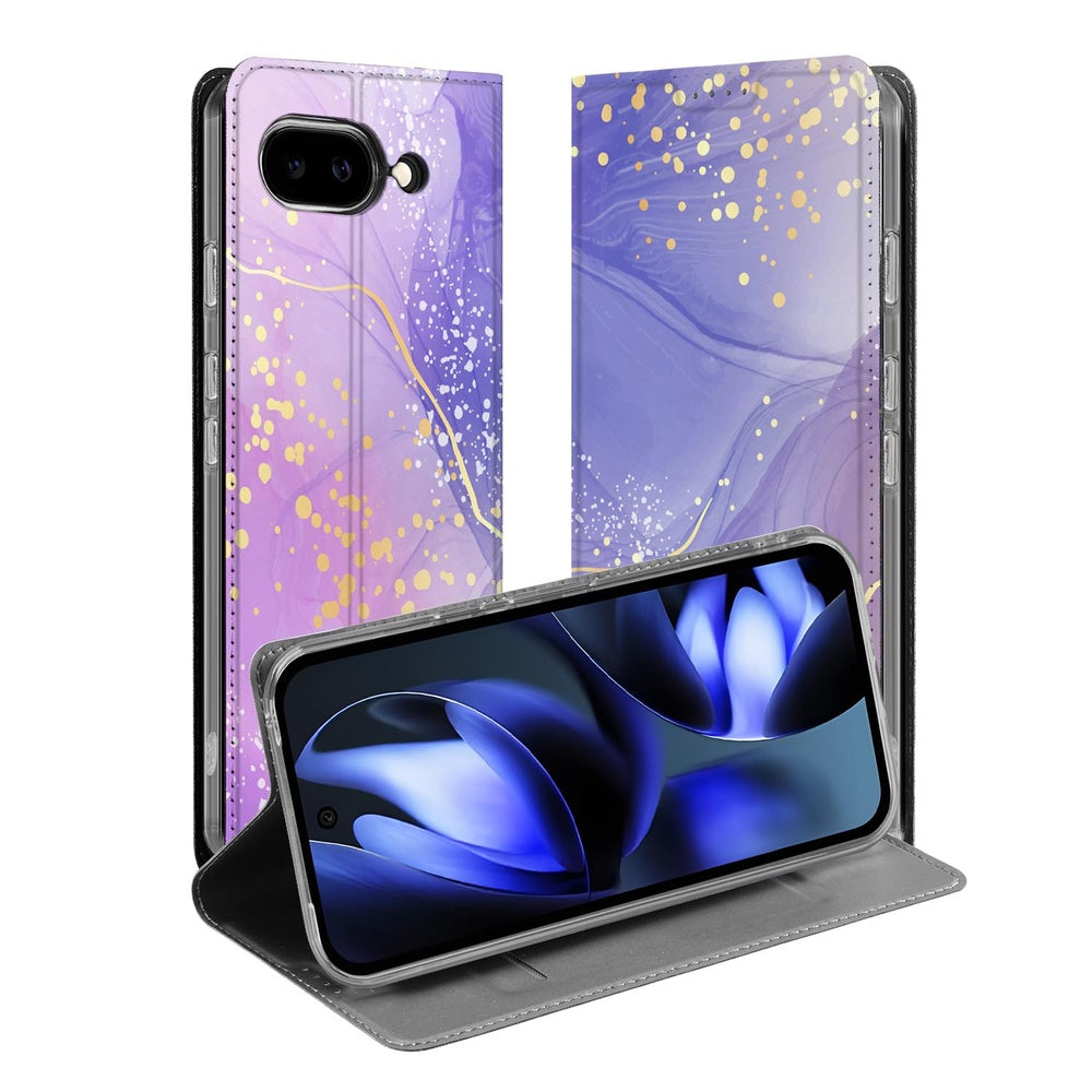 Google Pixel 9a Bookcase Watercolor Paars bookcase watercolor paars open view