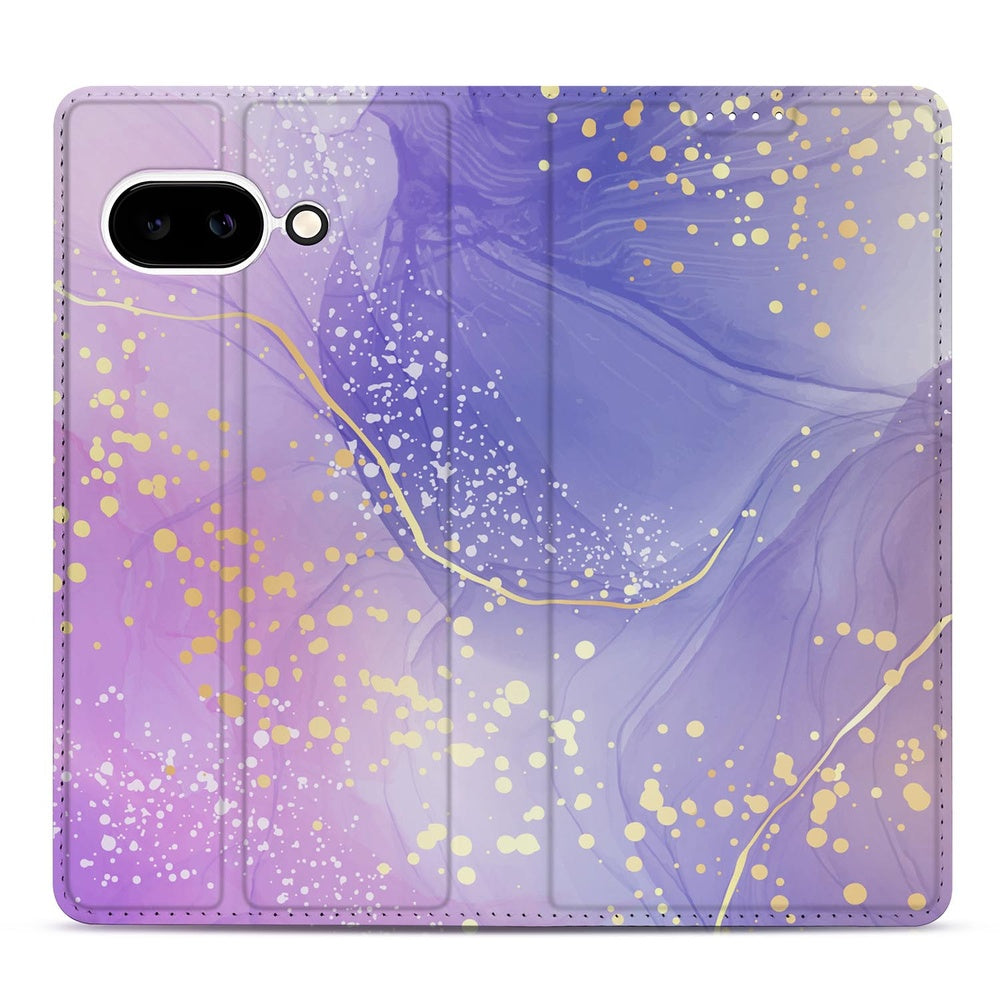 Google Pixel 9a Bookcase Watercolor Paars bookcase watercolor paars design voorkant