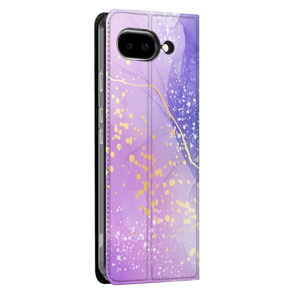 Google Pixel 9a Bookcase Watercolor Paars bookcase watercolor paars zijaanzicht