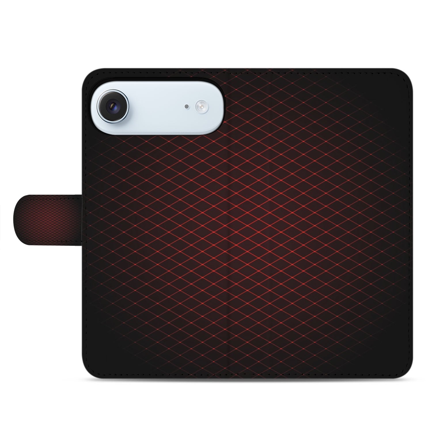 Apple iPhone Air Geruit Rood Book Case Met Drie Pasjes Hoesje Extra Bescherming voorkant