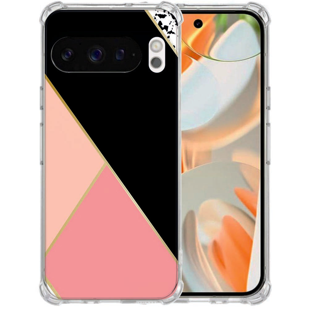 Google Pixel 10 | Pixel 10 Pro Flexibele back cover Black Pink Shapes Shockproof