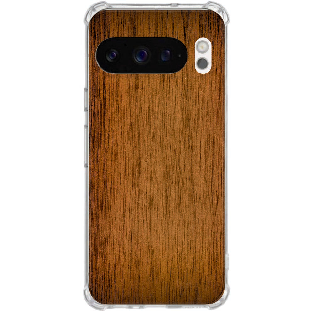 Google Pixel 10 | Pixel 10 Pro TPU Siliconen Hoesje Donker Hout Valbestendig