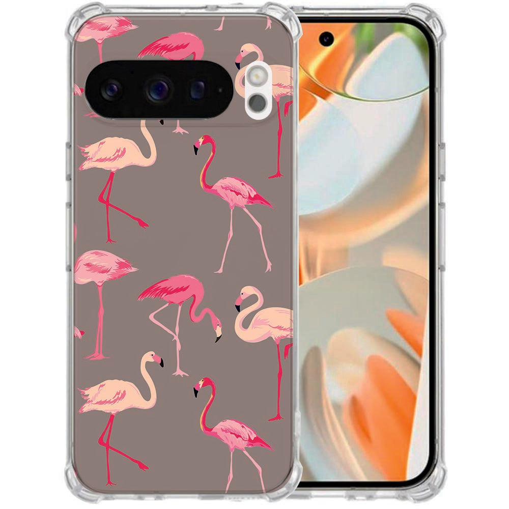 Google Pixel 10 | Pixel 10 Pro TPU Back Cover Flamingo Schokbestendig