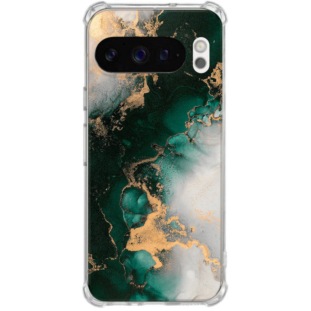 TPU Back Cover Google Pixel 10 | Pixel 10 Pro Marmer Groen Antishock