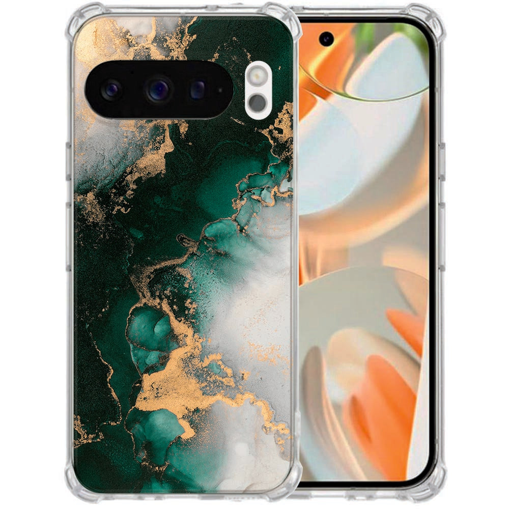 TPU Back Cover Google Pixel 10 | Pixel 10 Pro Marmer Groen Antishock
