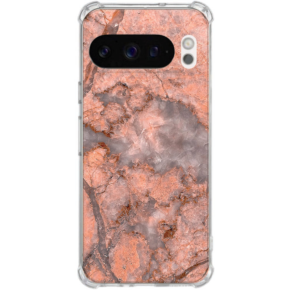 Softcase Google Pixel 10 | Pixel 10 Pro Marmer Oranje Valbestendig