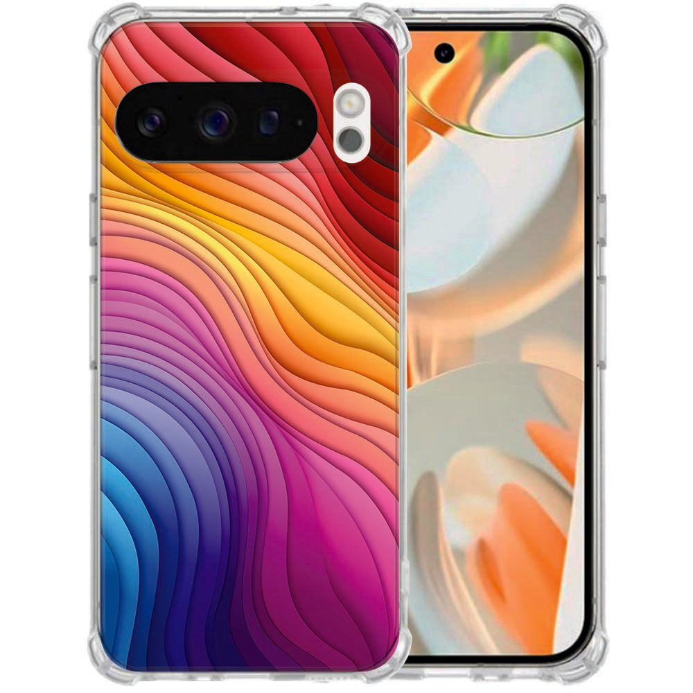TPU Siliconen Hoesje Google Pixel 10 | Pixel 10 Pro Regenboog Valbestendig