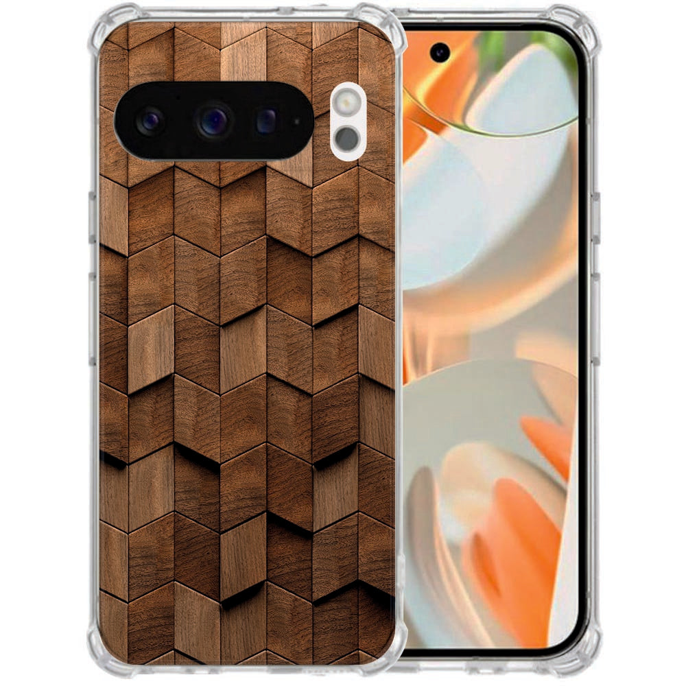 Backcover Hoesje Google Pixel 10 | Pixel 10 Pro Wooden Cubes Antishock