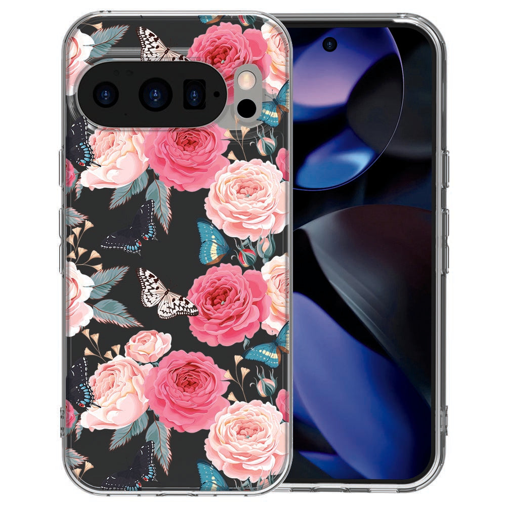 Pixel 10 Pro back cover Butterfly Roses in rosé en roze