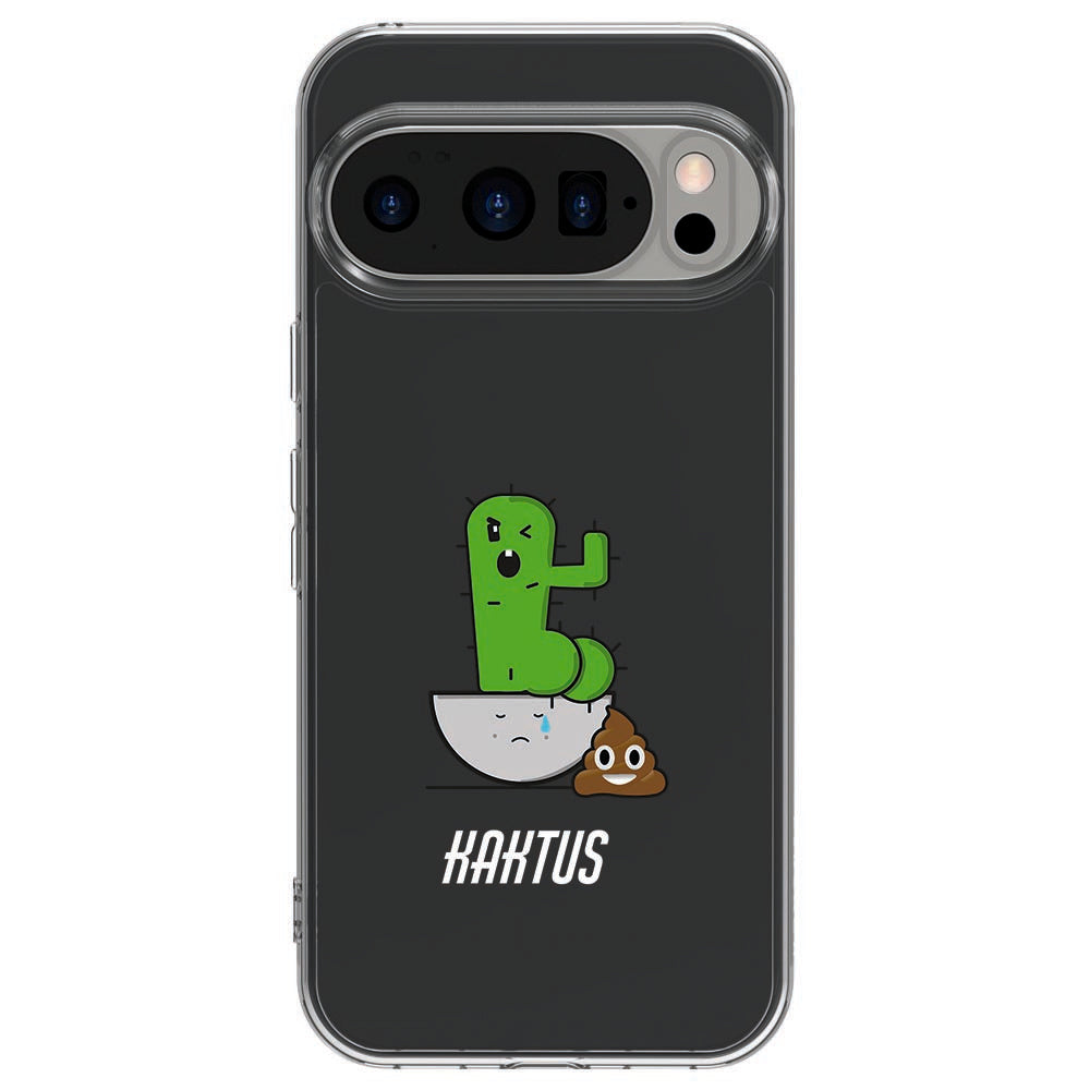Achterkant van Google Pixel 10 / 10 Pro TPU hoesje Cactus Poo
