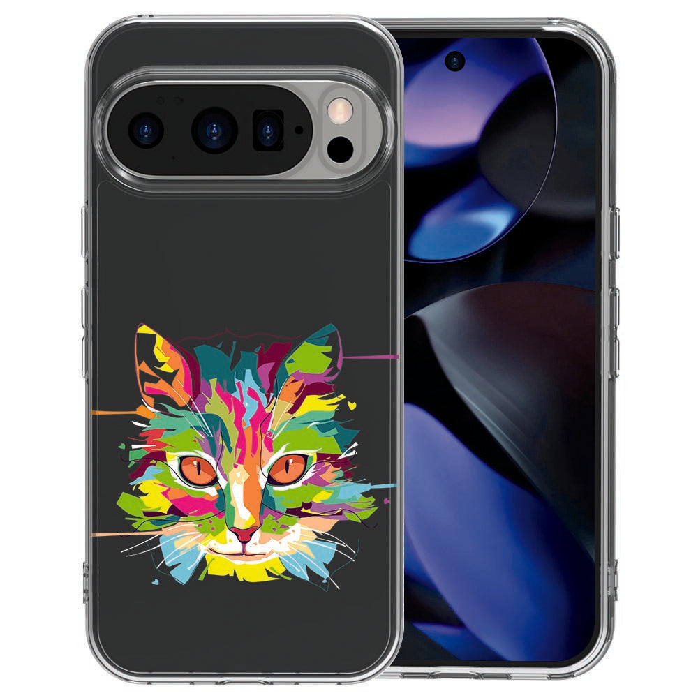 Google Pixel 10 TPU hoesje met Cat Color design in veelkleurig op transparant