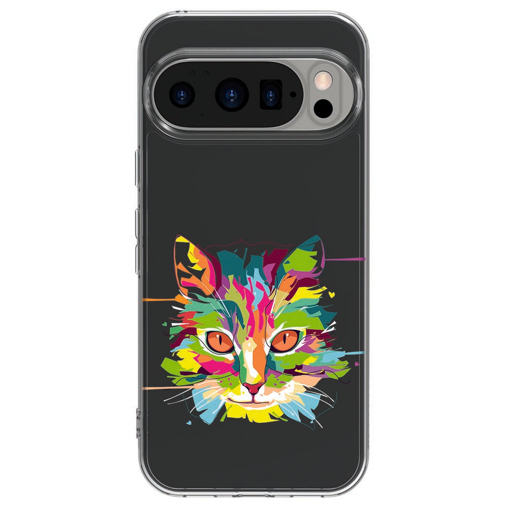 Achterkant van Google Pixel 10 / 10 Pro TPU hoesje Cat Color