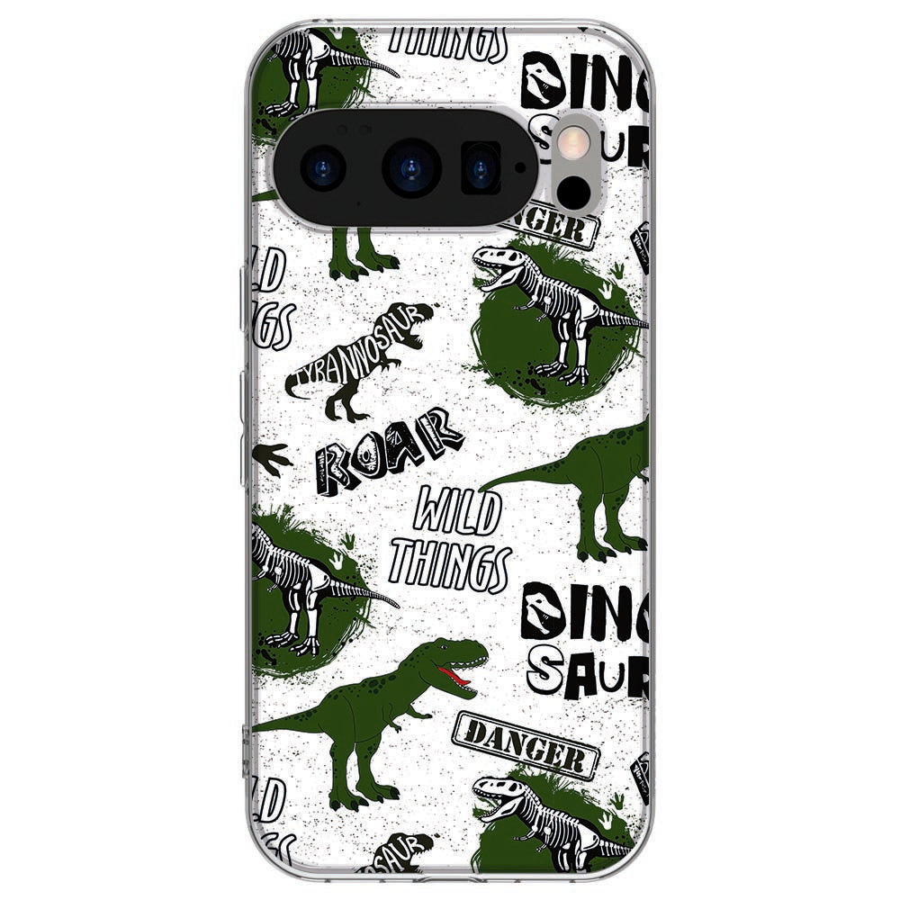 Achterkant van Google Pixel 10 / 10 Pro TPU hoesje Dinosaurus