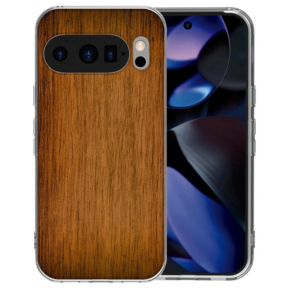 Pixel 10 Pro back cover Donker Hout in donkere bruintinten met natuurlijke nerven