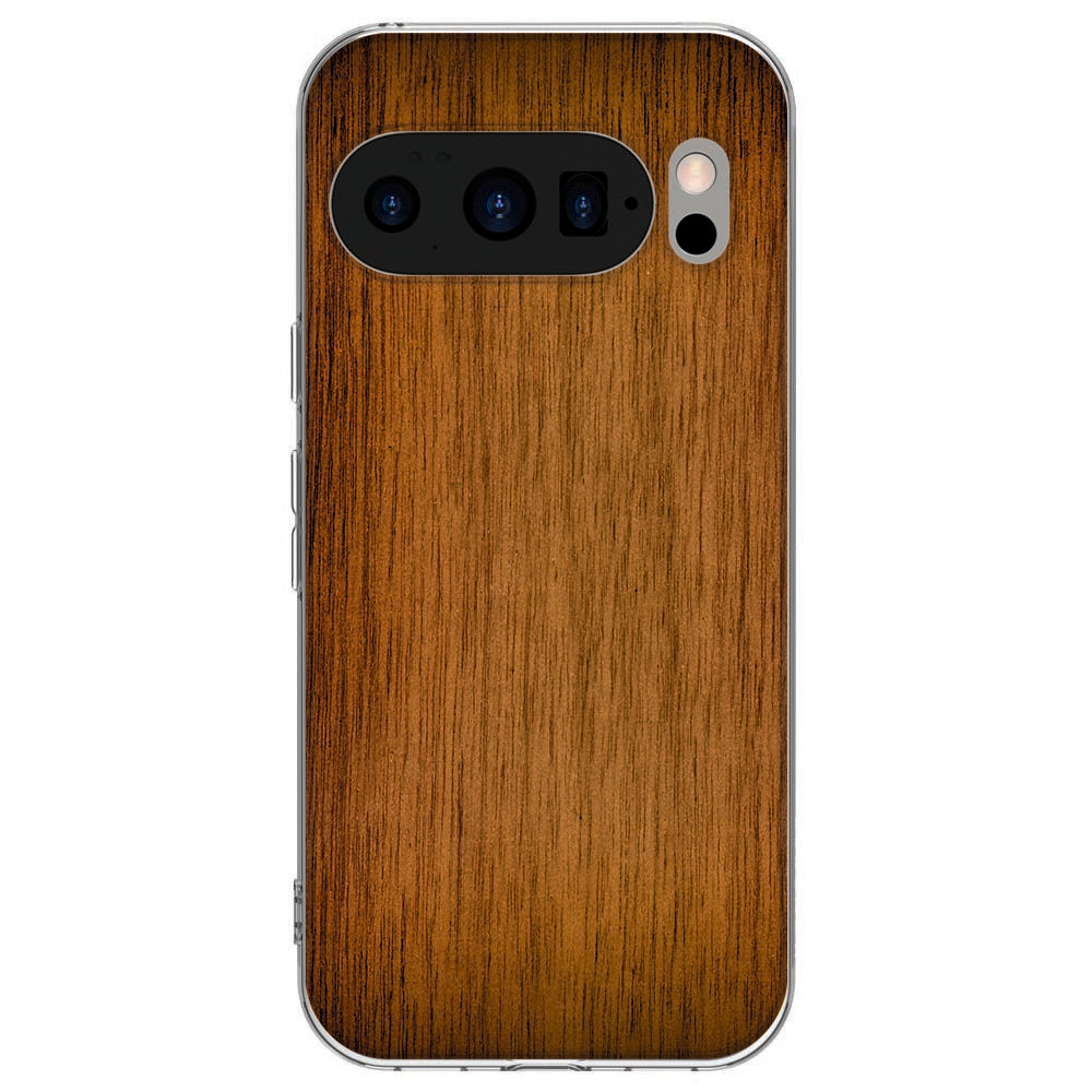 Achterkant van Google Pixel 10 / 10 Pro TPU hoesje Donker Hout
