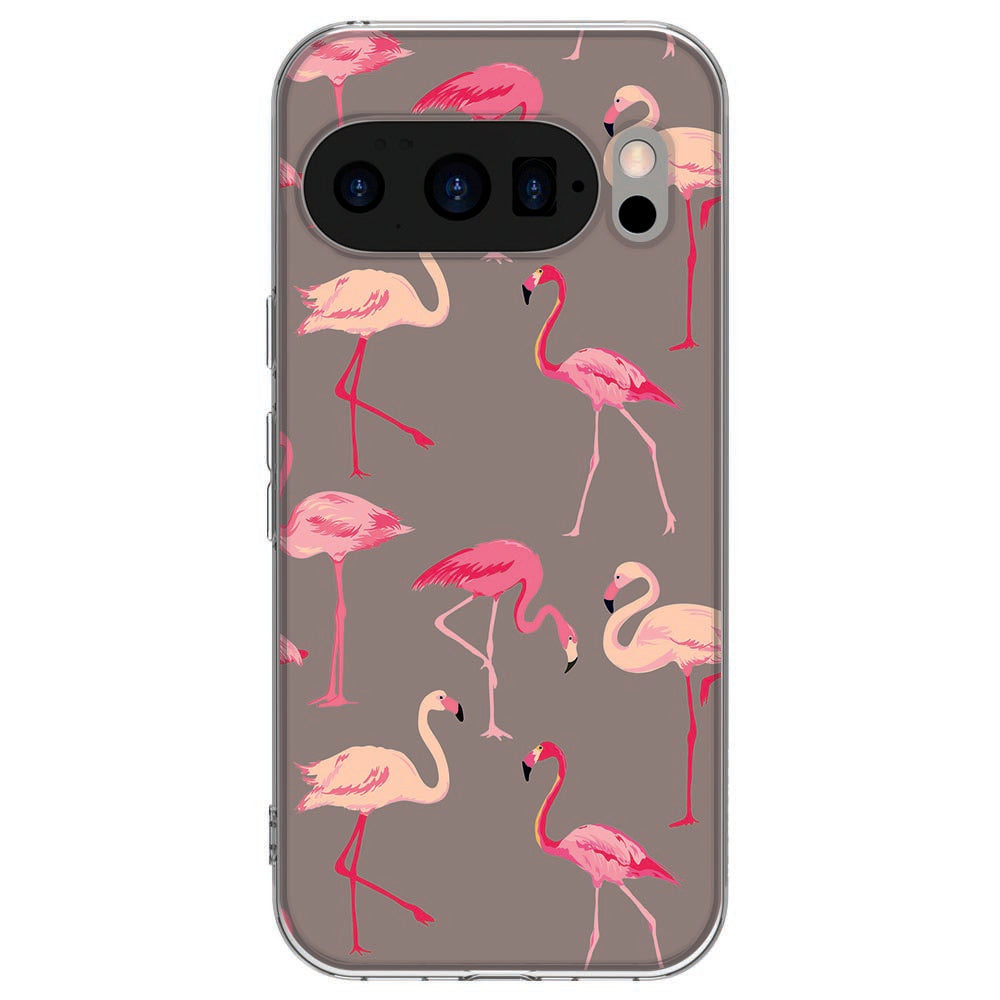 Achterkant van Google Pixel 10 / 10 Pro TPU hoesje Flamingo