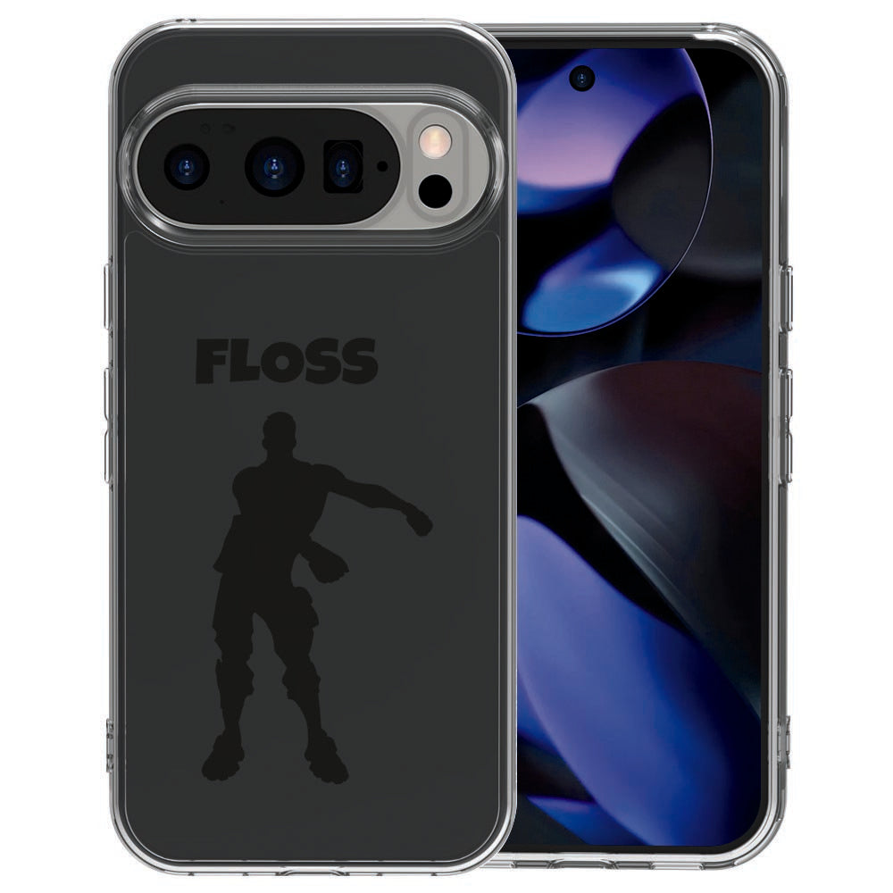 Pixel 10 / 10 Pro siliconen hoesje Floss - zwart op transparant