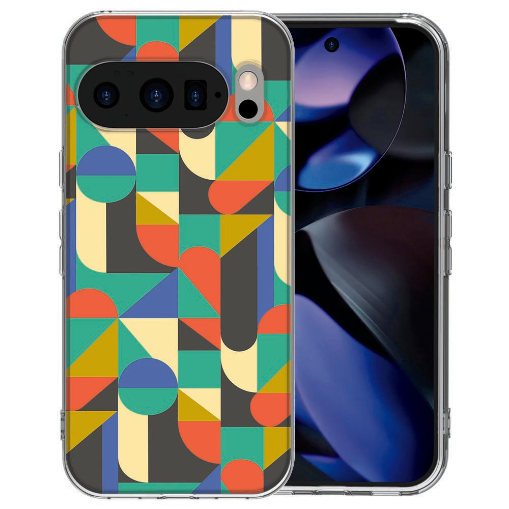 Pixel 10 Pro back cover Funky Retro in warm oranje, geel en bruin