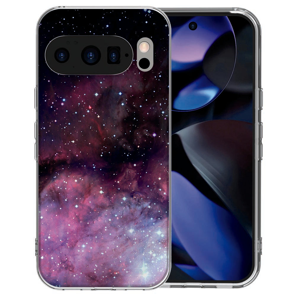Pixel 10 Pro back cover Galaxy in paars met sterren